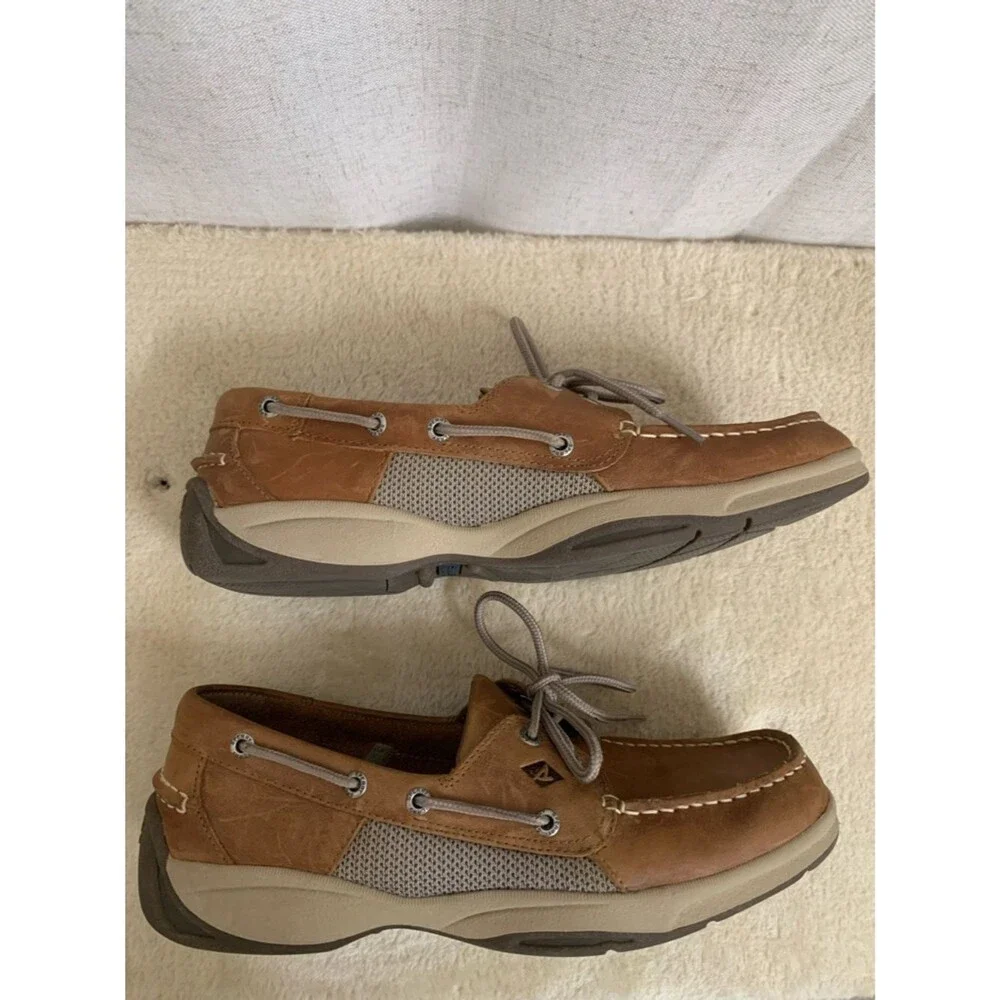 Sperry Top-Sider Billfish 3-Eye Brown Suede Moc Toe Boat Shoes Leather Size 10
